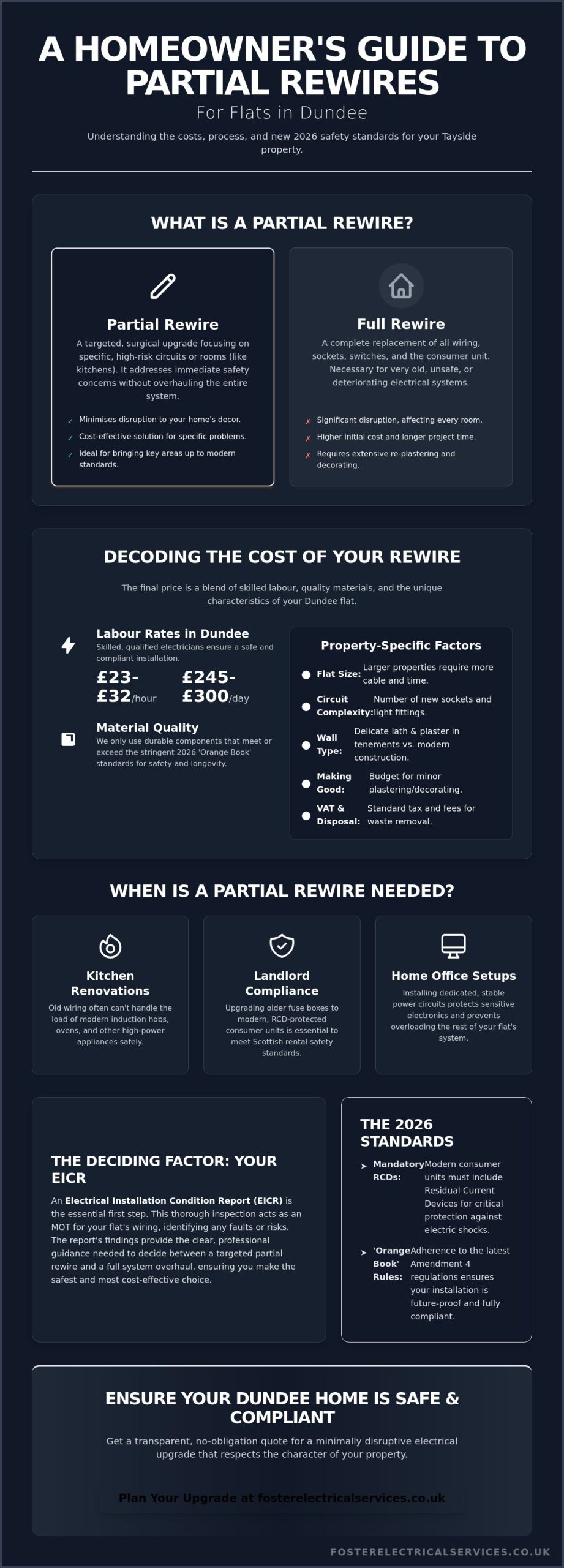 Cost of Partial Rewire for a Flat in Dundee: 2026 Pricing Guide